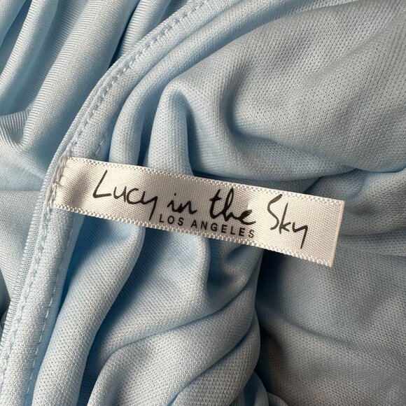 Lucy in the Sky Baby Blue Mesh Sleeve Mini Dress XS | Romantic Pastel Soft Girl - Picture 6 of 8